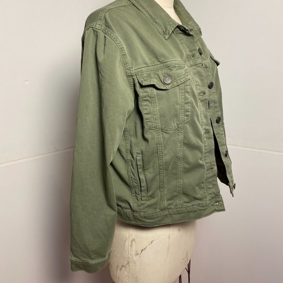 Mavi Kathy Denim Jacket Khaki Green - Picture 6 of 8